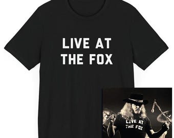 Live At The Fox As worn by Ronnie Van Zant, Classic Rock, 70s, Rock music, 70s Rock, USA, Frontman Concert T-Shirt, Southern Rock Apparel