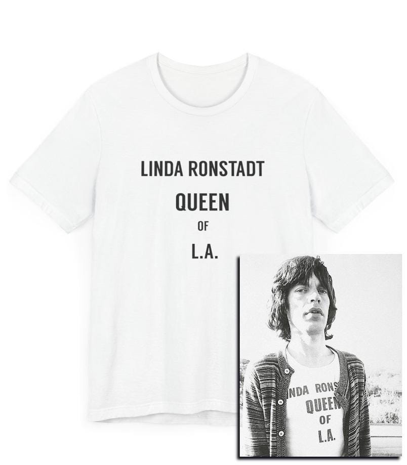 Linda Ronstadt Queen Of LA T-Shirt, Americana Apparel, California, Los  Angeles, 70's Music T-Shirt, Mick, Gram Parsons, Classic Rock Gift