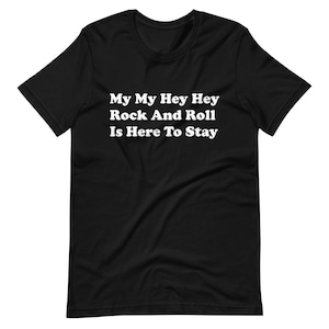 My My Hey Hey, Camiseta inspirada no rock clássico, Neil, anos 70, Colheita, Rock dos anos 70, Cortez, Design vintage, Presente para amantes da música, Presente para festivais de música