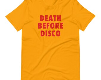 Sweat-shirt Unisexe Death Before Disco - Style Rock Années 80, Col Rond, Rayures