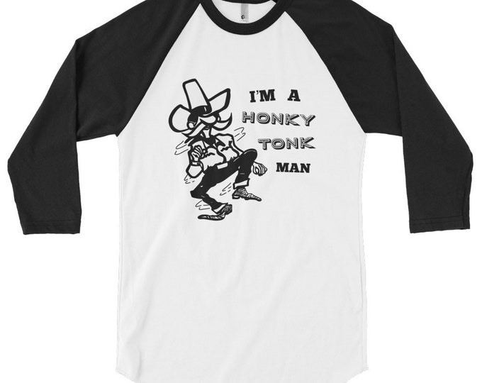 I’m A Honky-Tonk Man T-Shirt, Country Music Gift, Hand Drawn Design, Dancing Cowboy T-Shirt, Classic Country Music Tee, Funny Music T-Shirt