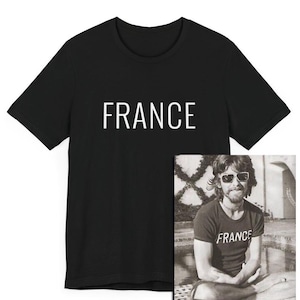 France T-Shirt Classic Rock Inspired, John, George, Paul Ringo, British Classic Rock T-Shirt, English Rocker Gift, Paris Gift, Guitar Fan