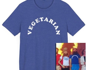 Vegetarian T-Shirt, Southern Rock Tee, Classic Rock Apparel, Plant-Based, Healthy, Hippie, Vegetarian Gift, Festival Tee Shirt, Concert