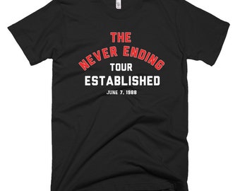 The never ending tour t shirt! Bob Dylan, 80's, Classic Rock, tour t shirt, Blowing in the wind, tambourine man, The Band, Americana