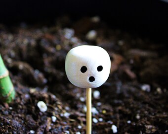 Marshmallow Ghost Clay Miniature Plant Decoration
