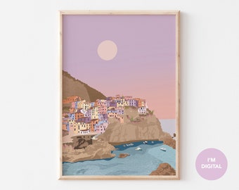 Cinque Terre Print | Manarola Print | Italy Print | La Dolce Vita | Downloadable Print | Italy Aesthetic | Italy Printable Art