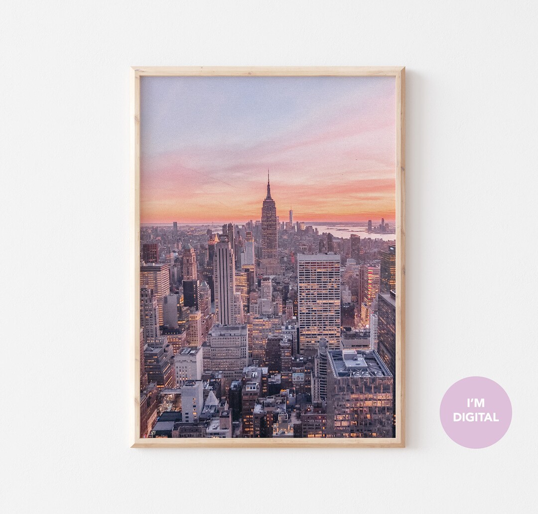 New York City Wall Art Print Empire State Building Print City Skyline ...