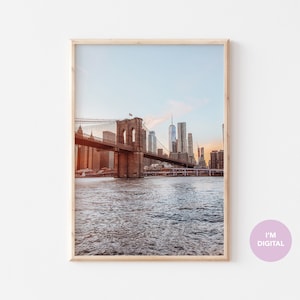 New York City Print | Brooklyn Bridge Print | Wall Decor | Home Decor | Printable Art | Digital Art | College decor | Instant download