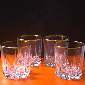 Vintage Gold Rimmed Whiskey Glasses - Etsy
