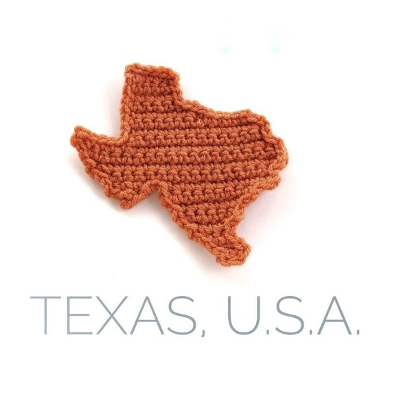 Texas crochet pattern, crochet Texas, crochet applique, Texas state, crochet coasters, crochet earrings