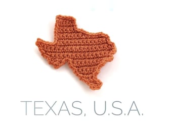 Texas crochet pattern, crochet Texas, crochet applique, Texas state, crochet coasters, crochet earrings