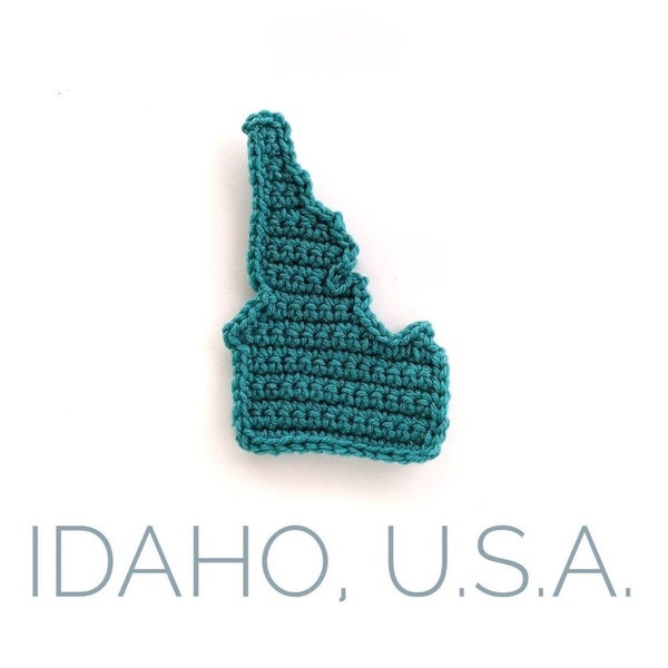 Idaho crochet pattern, State of Idaho crochet applique, map of Idaho crochet