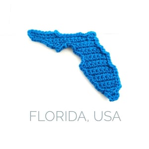 Haakpatroon Florida, gehaakte appliqué staat Florida, gehaakte kaart van Florida