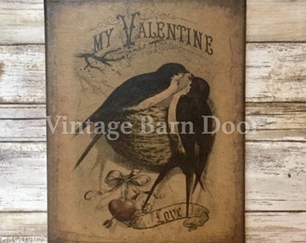 My Valentine - Birds 8x10 Canvas
