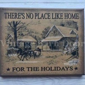 There&#39;s No Place Like Home For The Holidays (Glitter) 8x10 Canvas Art
