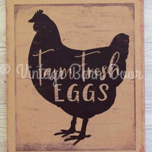Farm Fresh Eggs 8x10 Canvas Art