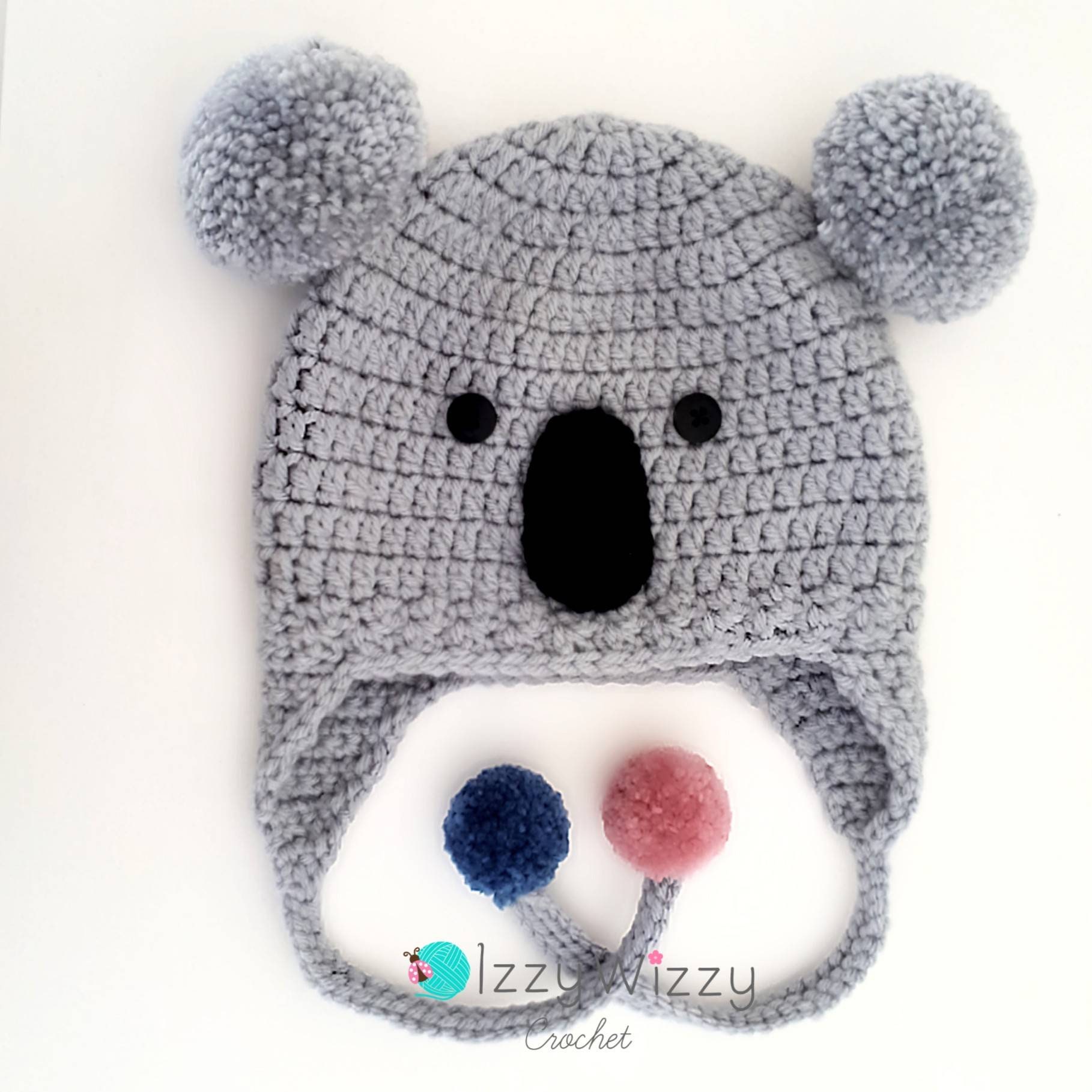 Crochet Koala Hat Toddler Birthday Gift 