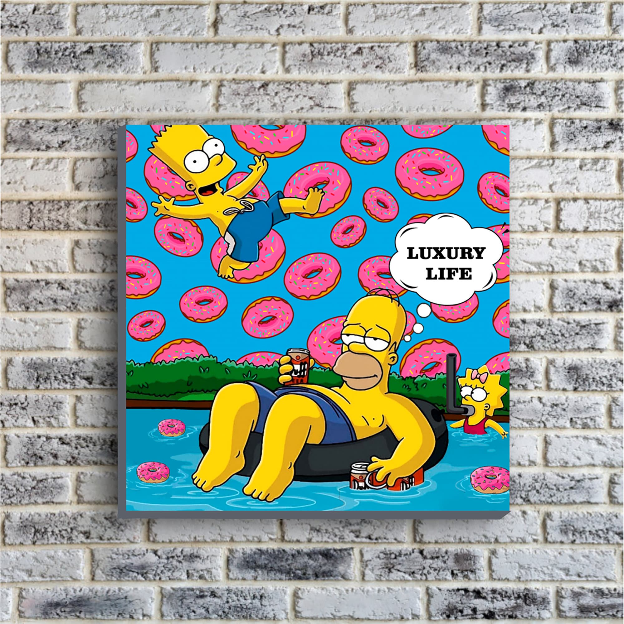 Canvas Simpson Homer Art in the Pool 50Х50 | Etsy