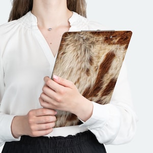 Portapapeles elegante de piel de vaca, gran regalo para profesores