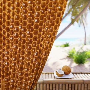 Honey Bee Hive Window Curtains (1 Piece)