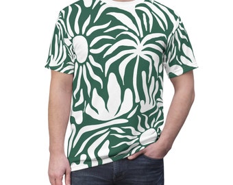 Tropiskt grönt och vitt tribaltryck unisex palm- och soltröja