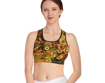 Blommig mosaik Groovy sport-bh