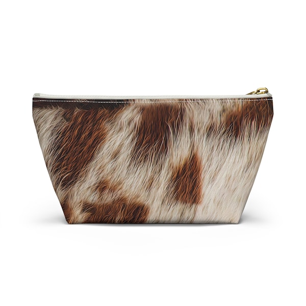 Cowhide print Accessory Pouch for school supplies or cosmetics
