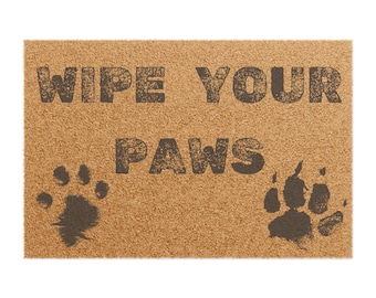 Wipe Your Paws Welcome Mat Doormat Coconut Coir Outdoor