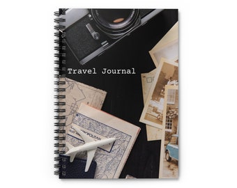 Retro Travel Spiral Journal - Ruled Line