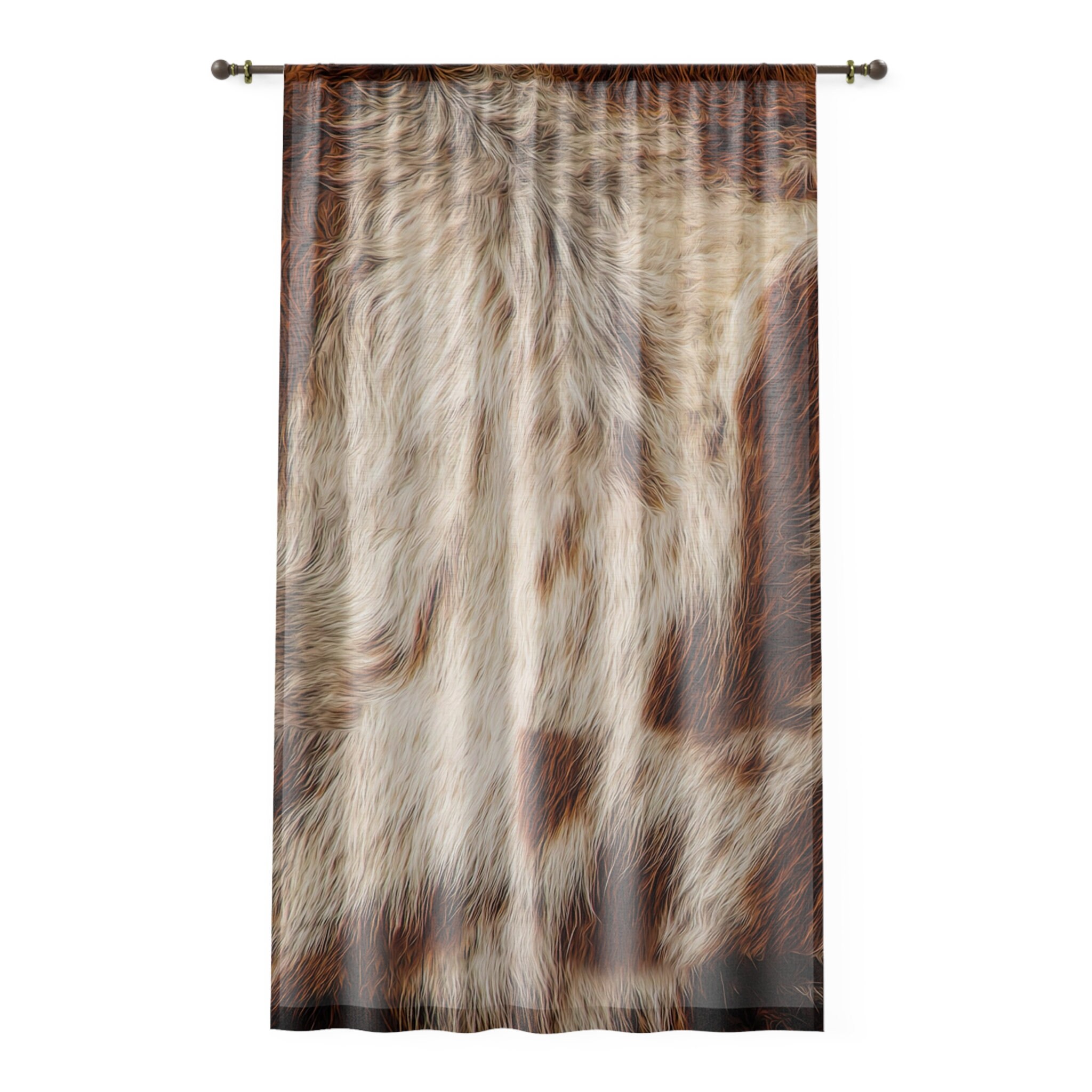 Cowhide Western Rustic Shabby Chic Window Curtain