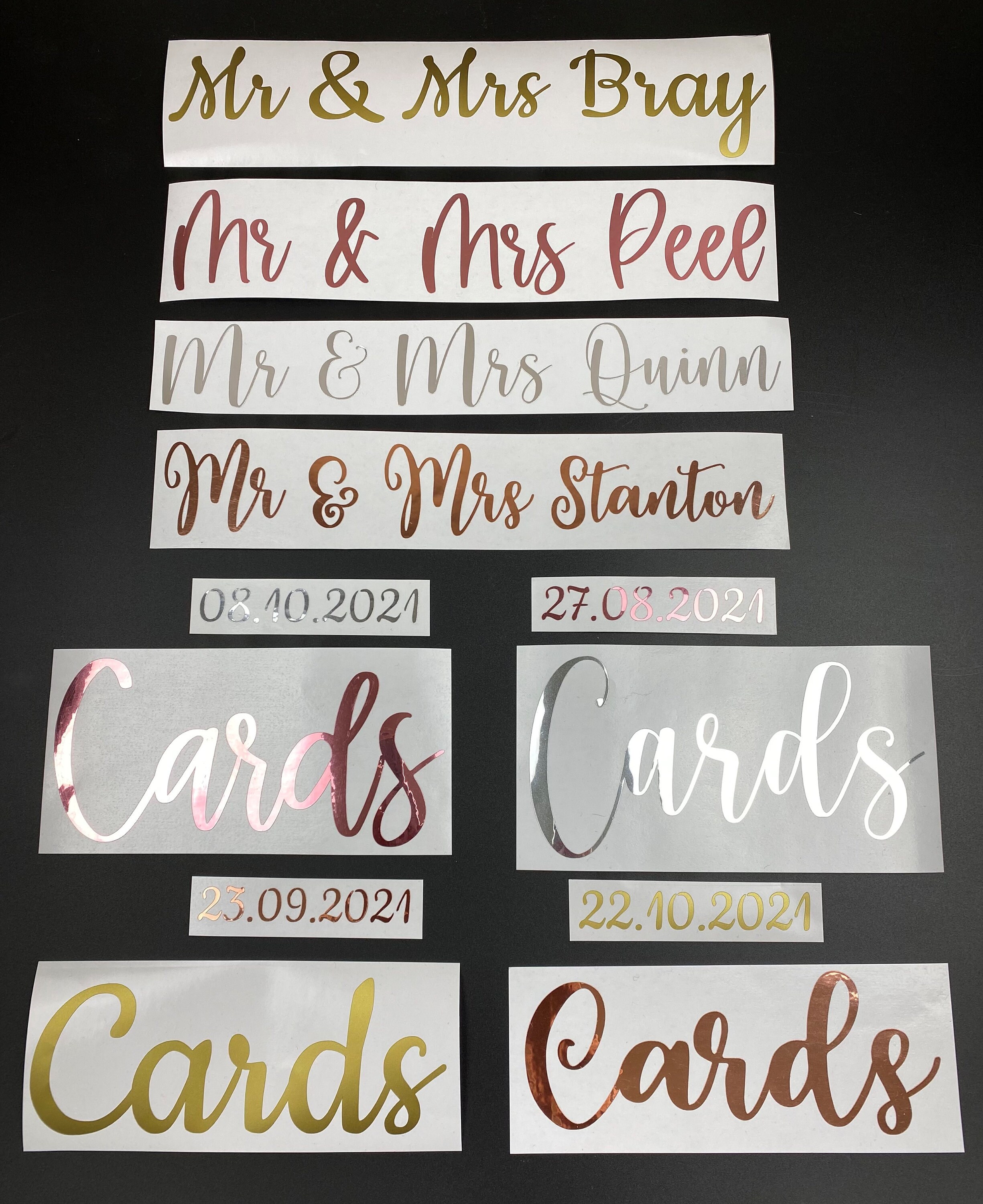 Clear personalized wedding labels