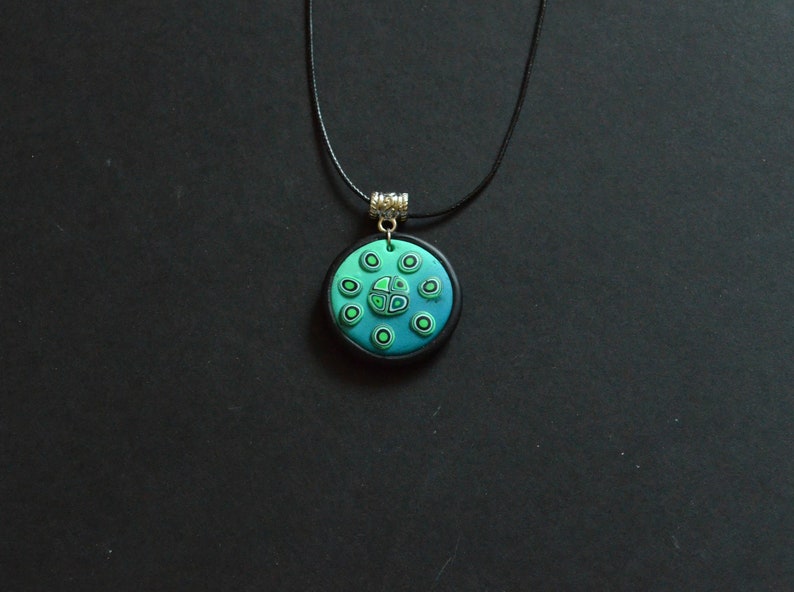 On Sale Gift For Her Gift For Woman Bright turquoise polymer clay pendant