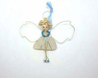 Angel figurine/new nurse gift/bereavement gift/genuine sea glass/get well gift/miscarriage gift/midwife gift /Christmas tree angel