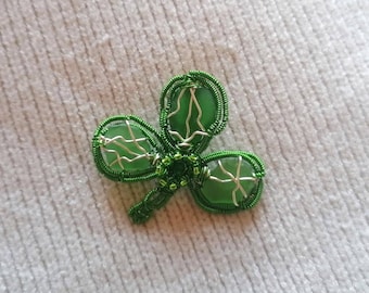 Unique Irish gift/ genuine sea glass/Irish dance pin/St Patricks Day/Shamrock/Irish pin/Irish gifts/Irish made jewelry