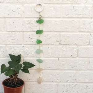 Echte zeeglas suncatcher/tuinmobiel/buitendecoratie/zeeglas decor/windgong/raam suncatcher//hangmobiel/zeeglaskunst
