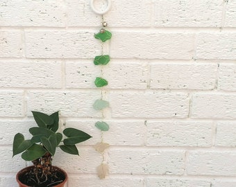 Genuine Sea glass Suncatcher/garden mobile/outdoor decor/sea glass decor/wind chime/window suncatcher//hanging mobile/sea glass art