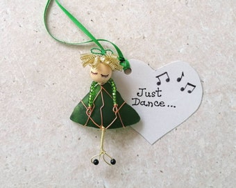 Irish dance/Irish dancing/irish dancer/genuine sea glass art/irish/dance teacher gifts/irish ornament/unique irish gift