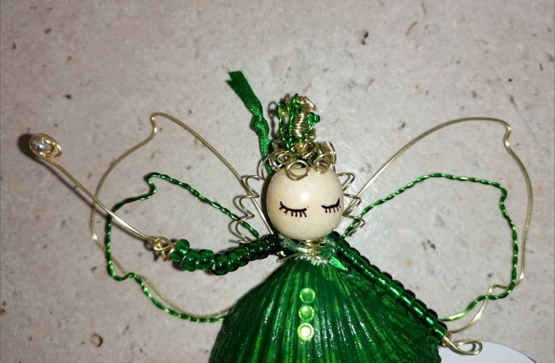 Tinkerbell/Tinkerbell ornament/body positivity/Tinkerbell figurine/fairy figure/fairy figurine/sea shell art/seashell art/sea shell wall art image 2