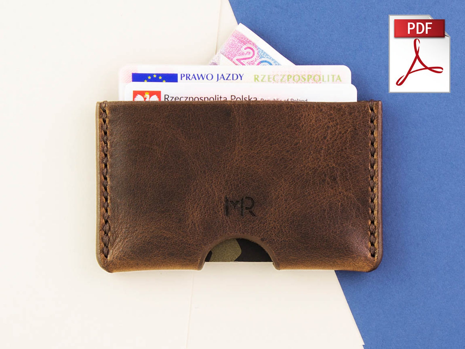 Leather Card Holder Pattern, Leather Card Holder Template, Card Holder