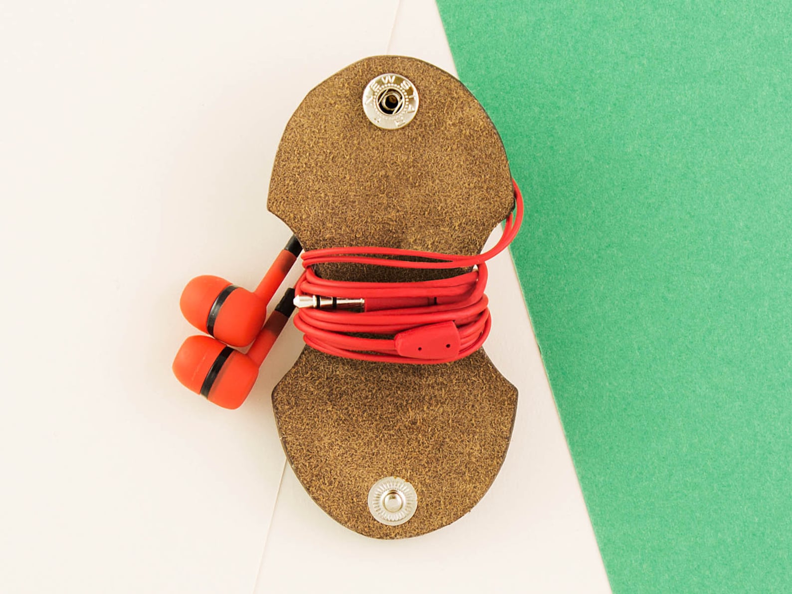 Pattern Leather Earphone/cable Holders, Leather Earphone Holder