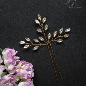 Rhinestone bridal hair pin Wedding hair pin Rose gold Bridal hair pins Bridal hair piece Bridal hair comb Bridesmaid Bridal hair accessories