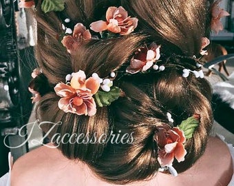 Flower Bridal hair vine Extra long Wedding hair vine Headpiece Hair piece Floral crown wreath Flower girl Bridesmaid Flower hair garland