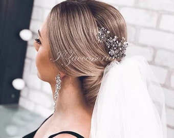 16 COLORS Bridal hair piece Crystal Pearl Rhinestone Wedding Hair Vine Bridal hair piece Tiara Bridal headband Silver Rose Gold headpiece