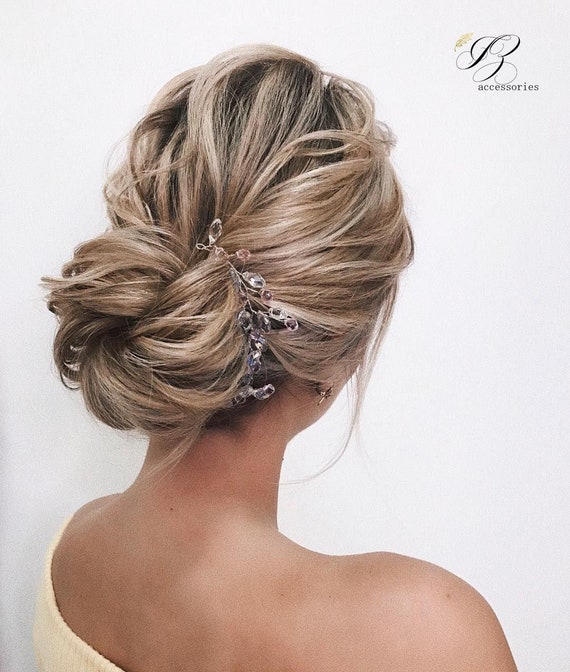 Bridal Crystal Hair Vine Simple Wedding Hair Vine Headpiece Etsy