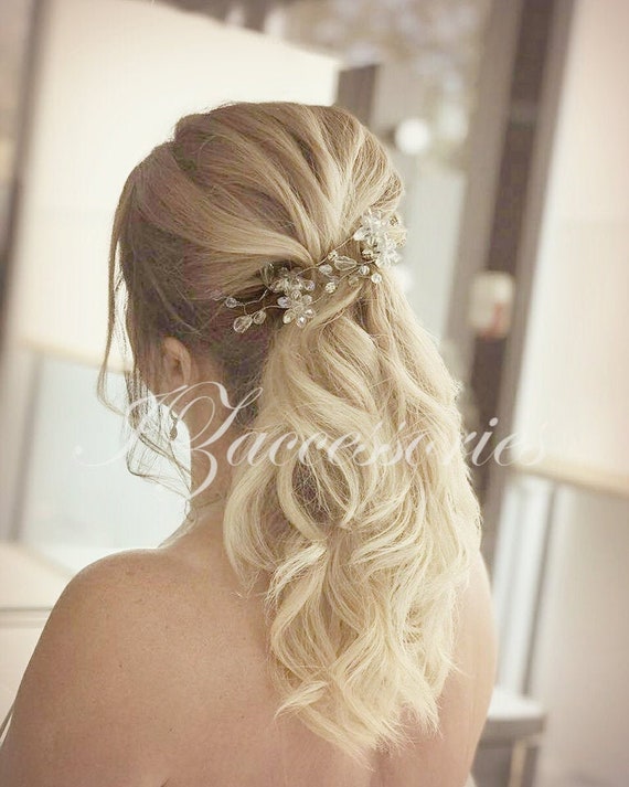 Donne Accessorio Da Sposa Perla Capelli Vite Oro Cristallo Fiore Accessori Da Sposa Capelli – it