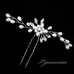 Crystal Pearl bridal hair pin Rhinestone Wedding hair pins Hair comb Hairpiece Silver  Rose Gold Bridal hair accessories Wedding headpiece