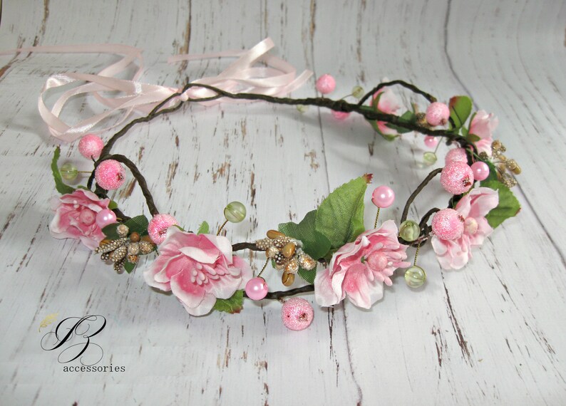 11 colors Maternity Flower crown Boho Hair piece Headpiece Bridesmaid Flower girl Woodland Rustic Wedding Halo Bridal headband Newborn crown