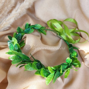 Corona de laurel Corona griega Corona de hojas verdes Tocado de novia Corona de boda estilo bosque Tocado boho Diadema de maternidad Damas de honor Niña de las flores