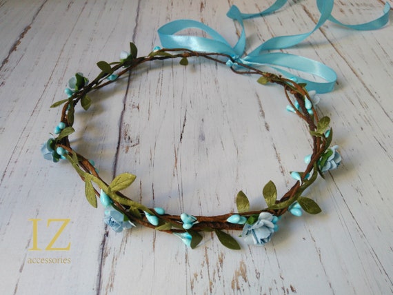 baby blue flower crown