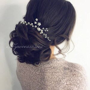 Flower hair pin Pearl Rhinestone bridal hair pin Wedding hair pins White Ivory hair pin Rose Gold Bridal hair piece Bridal hair accessories